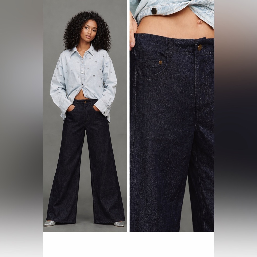 Anthropology The Adi Sparkle Ultra High Rise Flare
Pants by Pilcro Size 28 - Picture 2 of 14